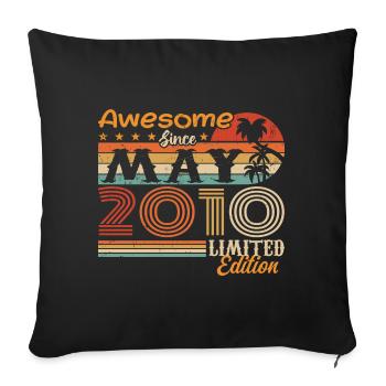 May 2010 - Vintage 2010 Anniversary - May 2010 - Sofa pillowcase 17,3'' x 17,3'' (45 x 45 cm) - black - Front