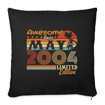 May 2004 - Year 2004 Anniversary - May 2004 - Sofa pillowcase 17,3'' x 17,3'' (45 x 45 cm) - black - Front