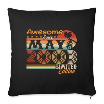 May 2003 - Year 2003 Anniversary - May 2003 - Sofa pillowcase 17,3'' x 17,3'' (45 x 45 cm) - black - Front