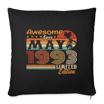 Mai 1993 - Année 1993 Jubilé - Mai 1993 - Housse de coussin décorative 45 x 45 cm - noir - Devant