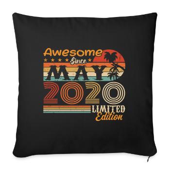 May 2020 - Vintage 2020 Anniversary - May 2020 - Sofa pillowcase 17,3'' x 17,3'' (45 x 45 cm) - black - Front