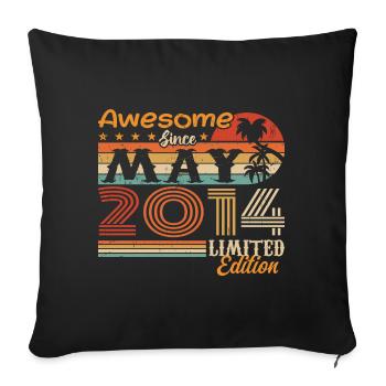 Mai 2014 - Millésime 2014 Anniversaire - Mai 2014 - Housse de coussin décorative 45 x 45 cm - noir - Devant