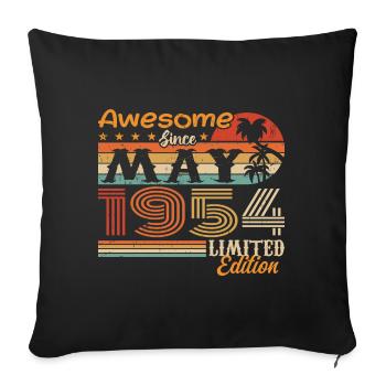May 1954 - Vintage 1954 Jubilee - May 1954 - Sofa pillowcase 17,3'' x 17,3'' (45 x 45 cm) - black - Front