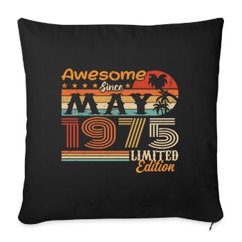 Mai 1975 - Millésime 1975 Jubilé - Mai 1975 - Housse de coussin décorative 45 x 45 cm - noir - Devant