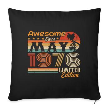 May 1976 - Vintage 1976 Jubilee - May 1976 - Sofa pillowcase 17,3'' x 17,3'' (45 x 45 cm) - black - Front