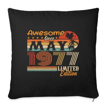 May 1977 - Vintage 1977 Jubilee - May 1977 - Sofa pillowcase 17,3'' x 17,3'' (45 x 45 cm) - black - Front