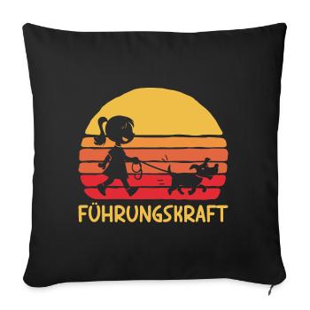 Führungskraft Hund Hundehalterin Geschenkidee Witz - Sofakissenbezug 45 x 45 cm - Schwarz - Vorne