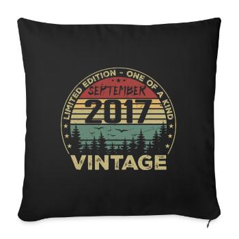 September 2017 Vintage Birthday Gift 2017 - Sofa pillowcase 17,3'' x 17,3'' (45 x 45 cm) - black - Front