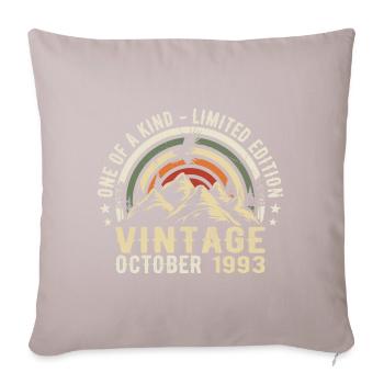 Anniversaire Octobre 1993 - Born in October 1993 - Housse de coussin décorative 45 x 45 cm - taupe clair - Devant