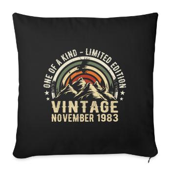 November 1983 Birthday - November 1983 Gift - Sofa pillowcase 17,3'' x 17,3'' (45 x 45 cm) - black - Front