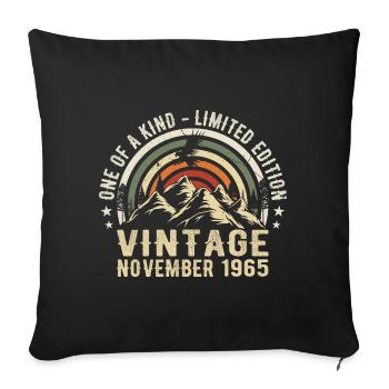 November 1965 Birthday - November 1965 Gift - Sofa pillowcase 17,3'' x 17,3'' (45 x 45 cm) - black - Front