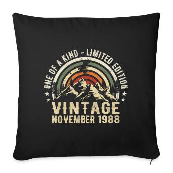 Anniversaire novembre 1988 - Cadeau Novembre 1988 - Housse de coussin décorative 45 x 45 cm - noir - Devant