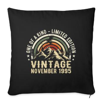 November 1995 Birthday - November 1995 Gift - Sofa pillowcase 17,3'' x 17,3'' (45 x 45 cm) - black - Front