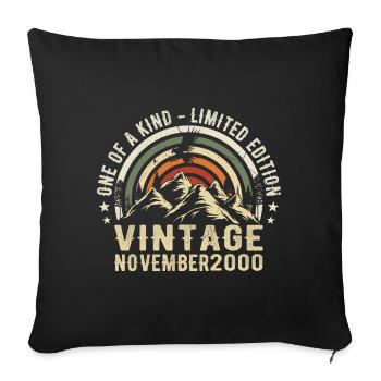 November 2000 Birthday - November 2000 Gift - Sofa pillowcase 17,3'' x 17,3'' (45 x 45 cm) - black - Front