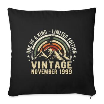 November 1999 Birthday - November 1999 Gift - Sofa pillowcase 17,3'' x 17,3'' (45 x 45 cm) - black - Front