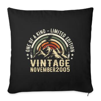 November 2005 Birthday - November 2005 Gift - Sofa pillowcase 17,3'' x 17,3'' (45 x 45 cm) - black - Front