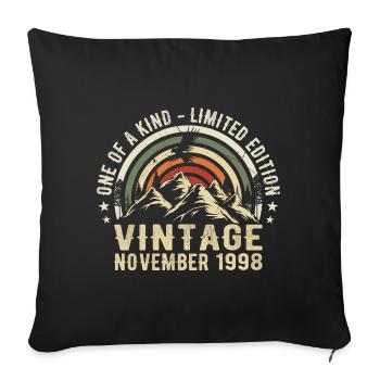 Anniversaire novembre 1998 - Cadeau Novembre 1998 - Housse de coussin décorative 45 x 45 cm - noir - Devant