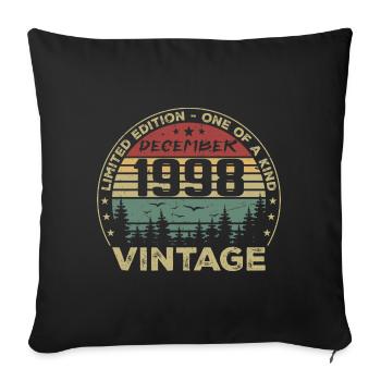 Retro Vintage December 1998 Birthday Gift - Sofa pillowcase 17,3'' x 17,3'' (45 x 45 cm) - black - Front