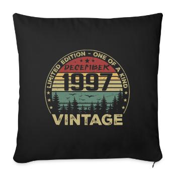 Cadeau D'anniversaire Décembre 1997 Vintage Rétro - Housse de coussin décorative 45 x 45 cm - noir - Devant