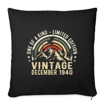 December 1940 - Excellent since December 1940 - Sofa pillowcase 17,3'' x 17,3'' (45 x 45 cm) - black - Front