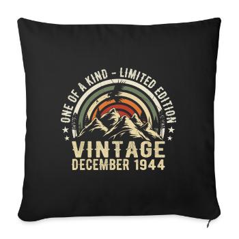 December 1944 - Excellent since December 1944 - Sofa pillowcase 17,3'' x 17,3'' (45 x 45 cm) - black - Front