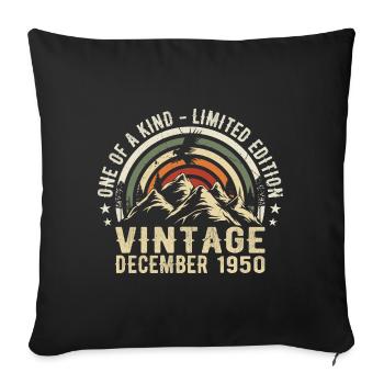 December 1950 - Excellent since December 1950 - Sofa pillowcase 17,3'' x 17,3'' (45 x 45 cm) - black - Front