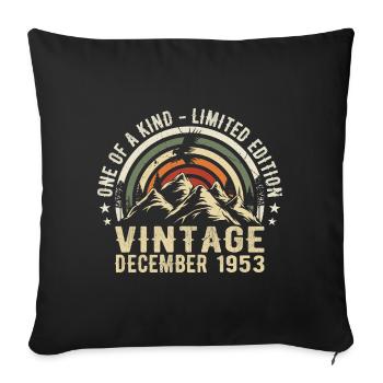 December 1953 - Excellent since December 1953 - Sofa pillowcase 17,3'' x 17,3'' (45 x 45 cm) - black - Front
