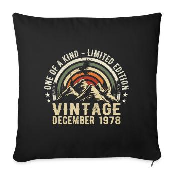 December 1978 - Excellent since December 1978 - Sofa pillowcase 17,3'' x 17,3'' (45 x 45 cm) - black - Front