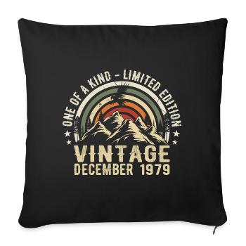 December 1979 - Excellent since December 1979 - Sofa pillowcase 17,3'' x 17,3'' (45 x 45 cm) - black - Front