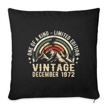 December 1972 - Excellent since December 1972 - Sofa pillowcase 17,3'' x 17,3'' (45 x 45 cm) - black - Front