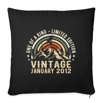 January 2012 Birthday Gift - Original 13 Years - Sofa pillowcase 17,3'' x 17,3'' (45 x 45 cm) - black - Front