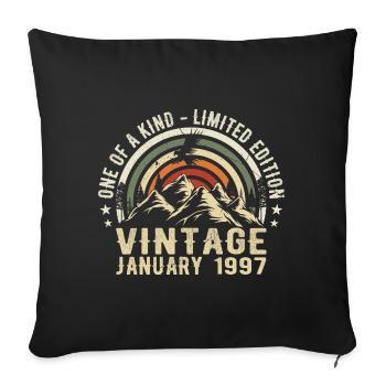 January 1997 Birthday Gift - Original 28 Years - Sofa pillowcase 17,3'' x 17,3'' (45 x 45 cm) - black - Front