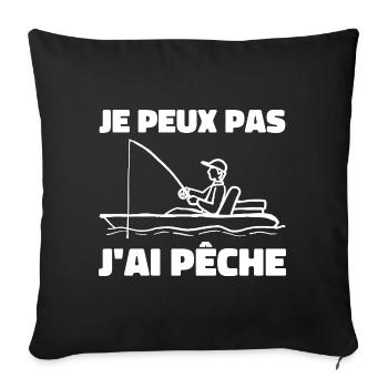 Je Peux Pas J'ai Pêche - Housse de coussin décorative 45 x 45 cm - noir - Devant