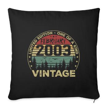 Retro February 2003 Vintage Gift February 2003 - Sofa pillowcase 17,3'' x 17,3'' (45 x 45 cm) - black - Front
