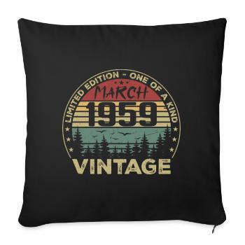 Mars 1959 - Meilleur Cadeau Anniversaire Mars 1959 - Housse de coussin décorative 45 x 45 cm - noir - Devant