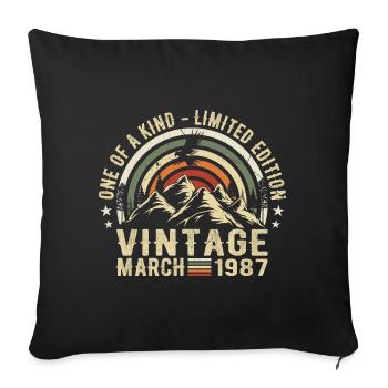 Born in March 1987 - Born in March 1987 - Sofa pillowcase 17,3'' x 17,3'' (45 x 45 cm) - black - Front
