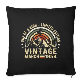 Born in March 1954 - Sofa pillowcase 17,3'' x 17,3'' (45 x 45 cm) - black - Front