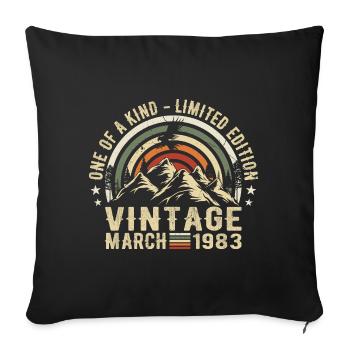 Born in March 1983 - Born in March 1983 - Sofa pillowcase 17,3'' x 17,3'' (45 x 45 cm) - black - Front