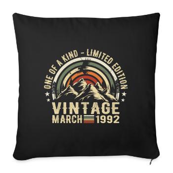 Born in March 1992 - Born in march 1992 - Sofa pillowcase 17,3'' x 17,3'' (45 x 45 cm) - black - Front