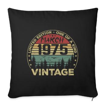 Mars 1975 - Meilleur Cadeau Anniversaire Mars 1975 - Housse de coussin décorative 45 x 45 cm - noir - Devant