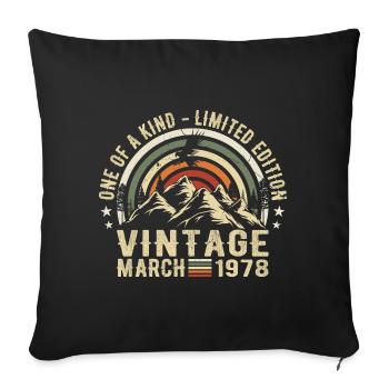 Born in March 1978 - Born in March 1978 - Sofa pillowcase 17,3'' x 17,3'' (45 x 45 cm) - black - Front