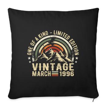 Born in March 1996 - Born in March 1996 - Sofa pillowcase 17,3'' x 17,3'' (45 x 45 cm) - black - Front
