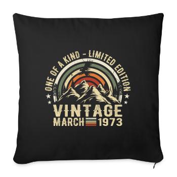Born in March 1973 - Born in March 1973 - Sofa pillowcase 17,3'' x 17,3'' (45 x 45 cm) - black - Front