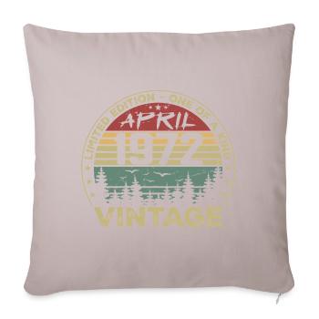Cadeau Vintage Avril 1972 Anniversaire - Housse de coussin décorative 45 x 45 cm - taupe clair - Devant
