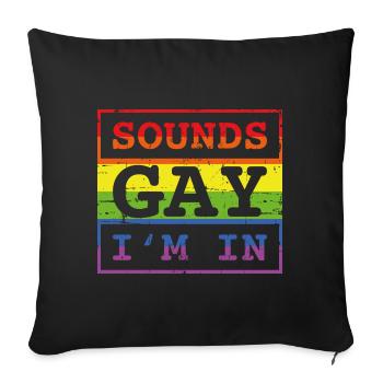 Je suis gay - Housse de coussin décorative 45 x 45 cm - noir - Devant