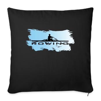 Ramer, Un Rameur, Eau - Housse de coussin décorative 45 x 45 cm - noir - Devant