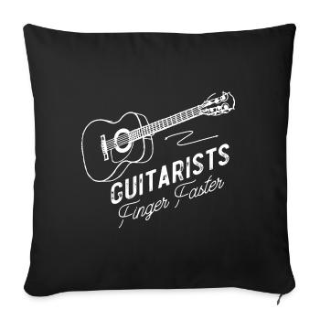 Guitariste drôle Jeu de mots Musicien - Housse de coussin décorative 45 x 45 cm - noir - Devant