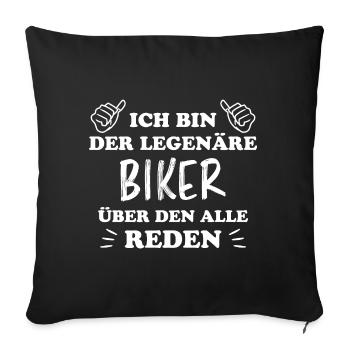 Biker Spruch Bike Fahrrad Motorrad Biker Geschenk - Sofakissenbezug 45 x 45 cm - Schwarz - Vorne