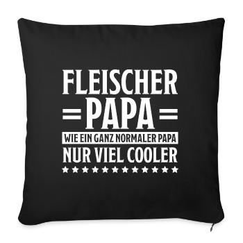 Fleischer Metzger Lustig Spruch Fleischer Geschenk - Sofakissenbezug 45 x 45 cm - Schwarz - Vorne