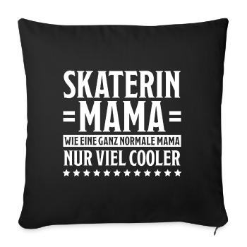 Skaterin Lustiger Spruch Skating Skaterin Geschenk - Sofakissenbezug 45 x 45 cm - Schwarz - Vorne